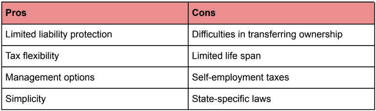 Pros and cons of starting an LLC